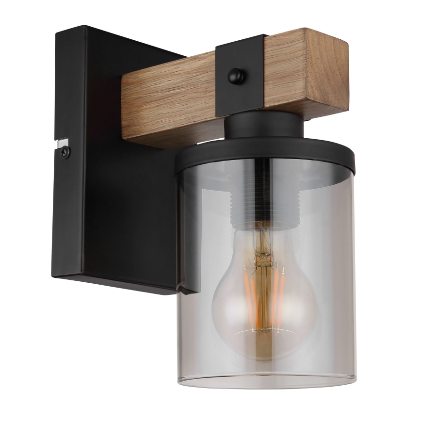 Globo - Zidna lampa 1xE27/60W/230V hrast/dimna