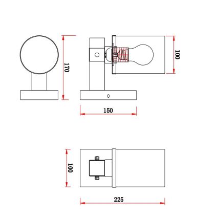 Globo - Zidna lampa 1xE27/60W/230V hrast/dimna