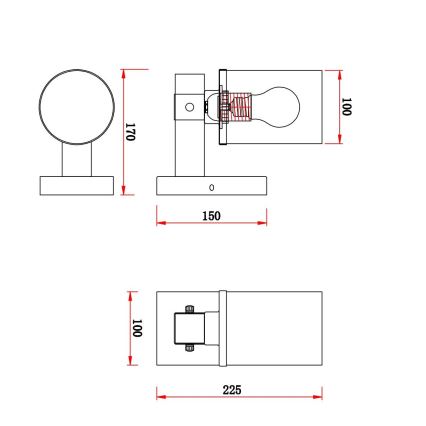 Globo - Zidna lampa 1xE27/60W/230V hrast