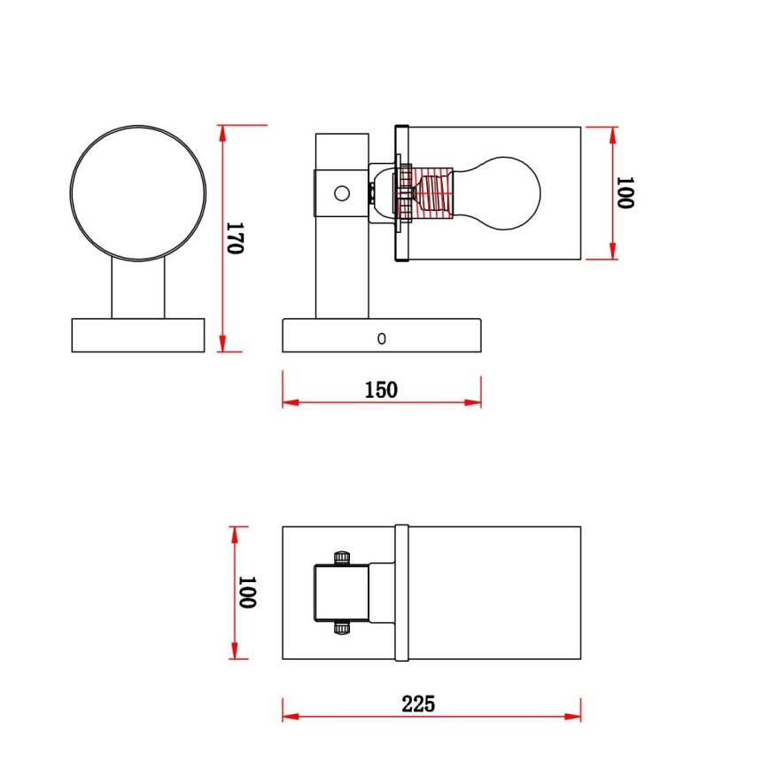 Globo - Zidna lampa 1xE27/60W/230V hrast/dimna