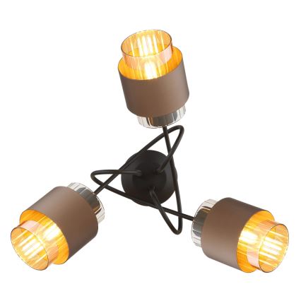 Globo - Stropna svjetiljka 3xE27/40W/230V crna/brončana