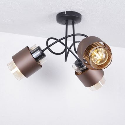 Globo - Stropna svjetiljka 3xE27/40W/230V crna/brončana