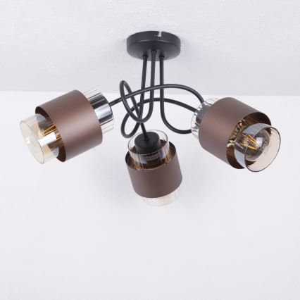 Globo - Stropna svjetiljka 3xE27/40W/230V crna/brončana
