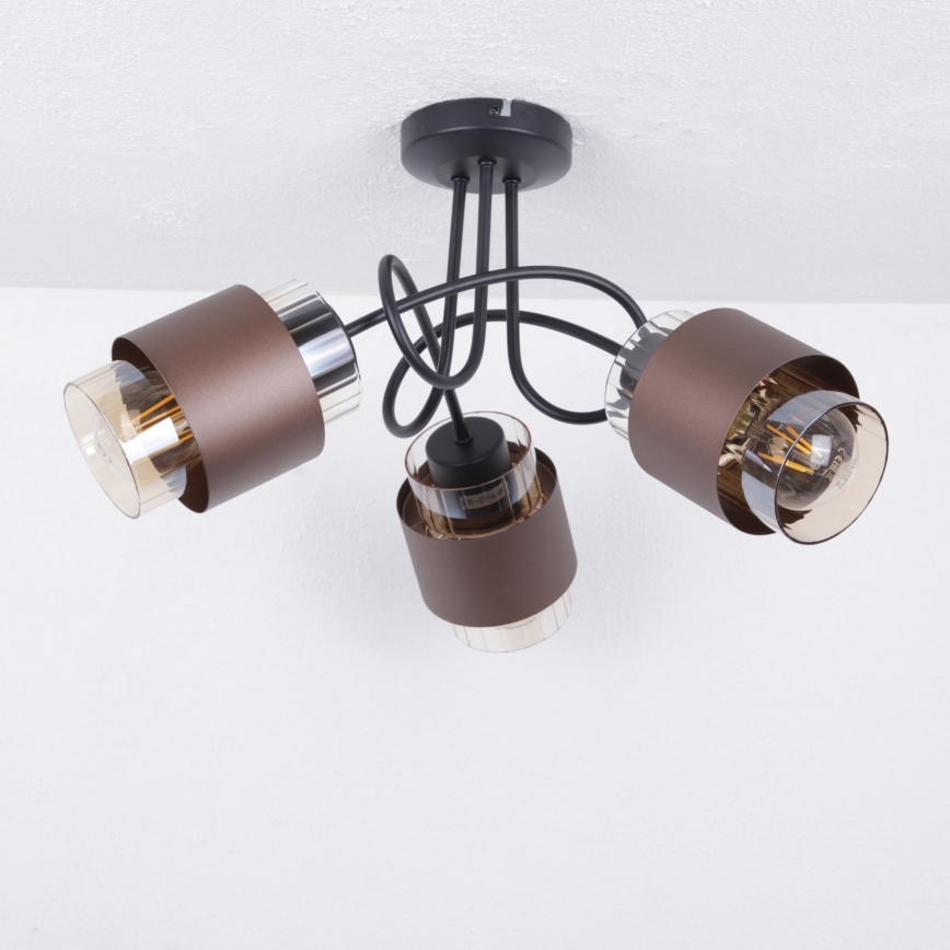 Globo - Stropna svjetiljka 3xE27/40W/230V crna/brončana