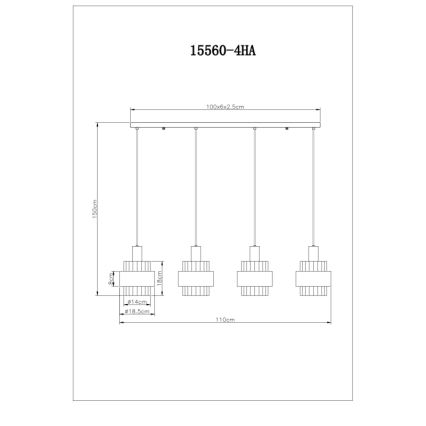 Globo - Luster na sajli 4xE27/60W/230V