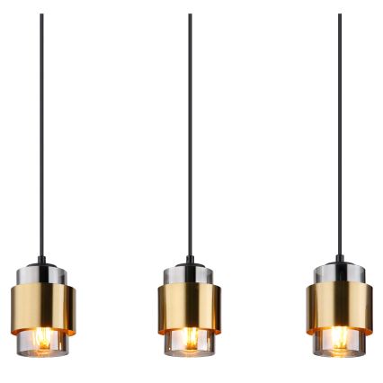 Globo - Luster na sajli 5xE27/40W/230V crna/mesing