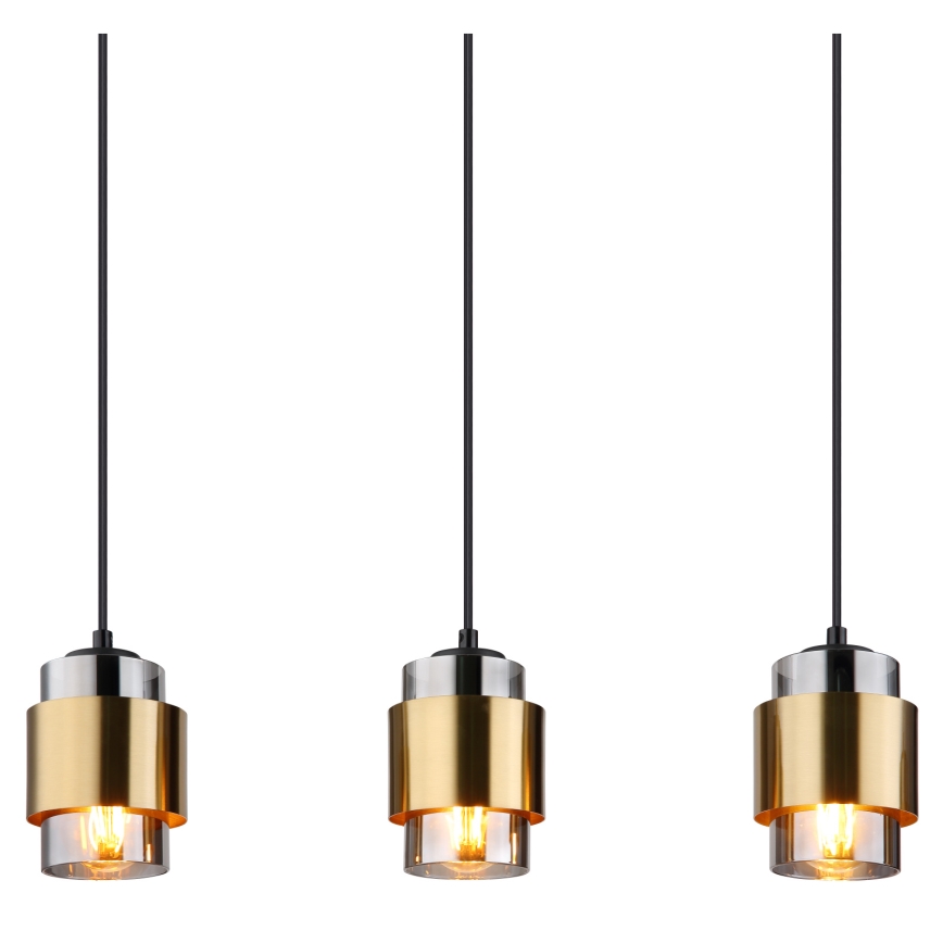 Globo - Luster na sajli 5xE27/40W/230V crna/mesing