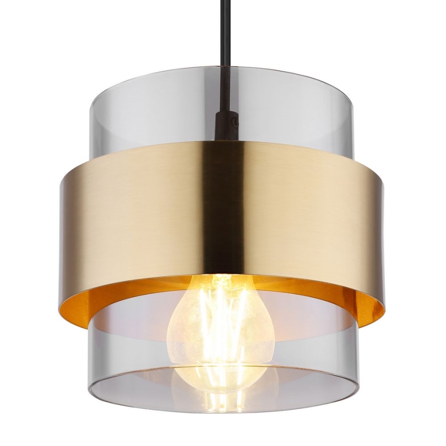 Globo - Luster na sajli 1xE27/60W/230V crna/mesing