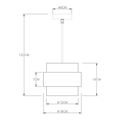 Globo - Luster na sajli 1xE27/60W/230V crna/mesing