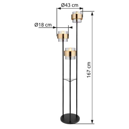 Globo - Podna lampa 3xE27/60W/230V