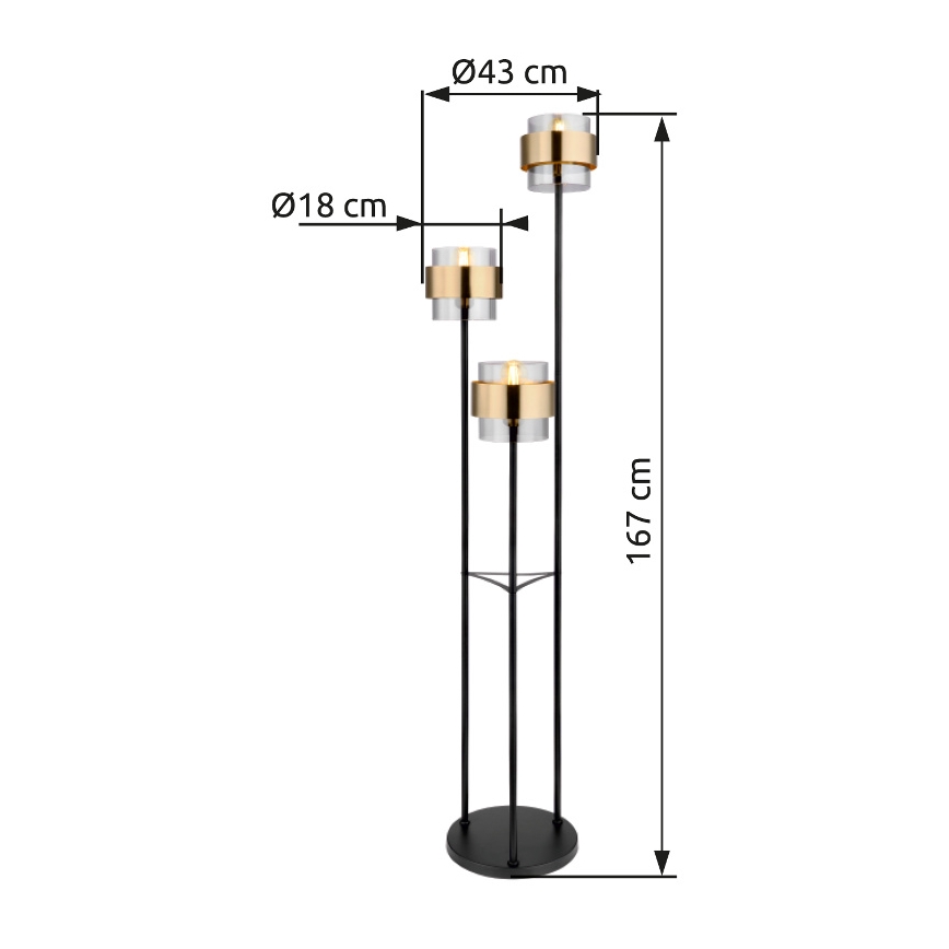 Globo - Podna lampa 3xE27/60W/230V