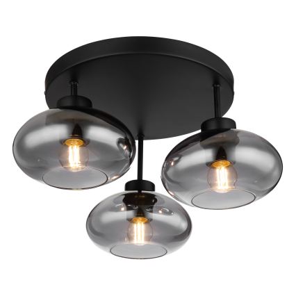 Globo - Nadgradna stropna svjetiljka 3xE27ILLU/40W/230V crna