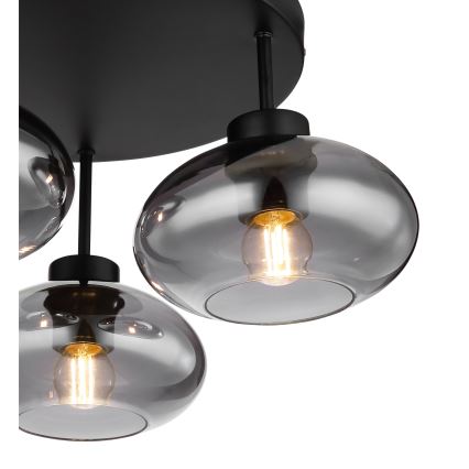 Globo - Nadgradna stropna svjetiljka 3xE27ILLU/40W/230V crna