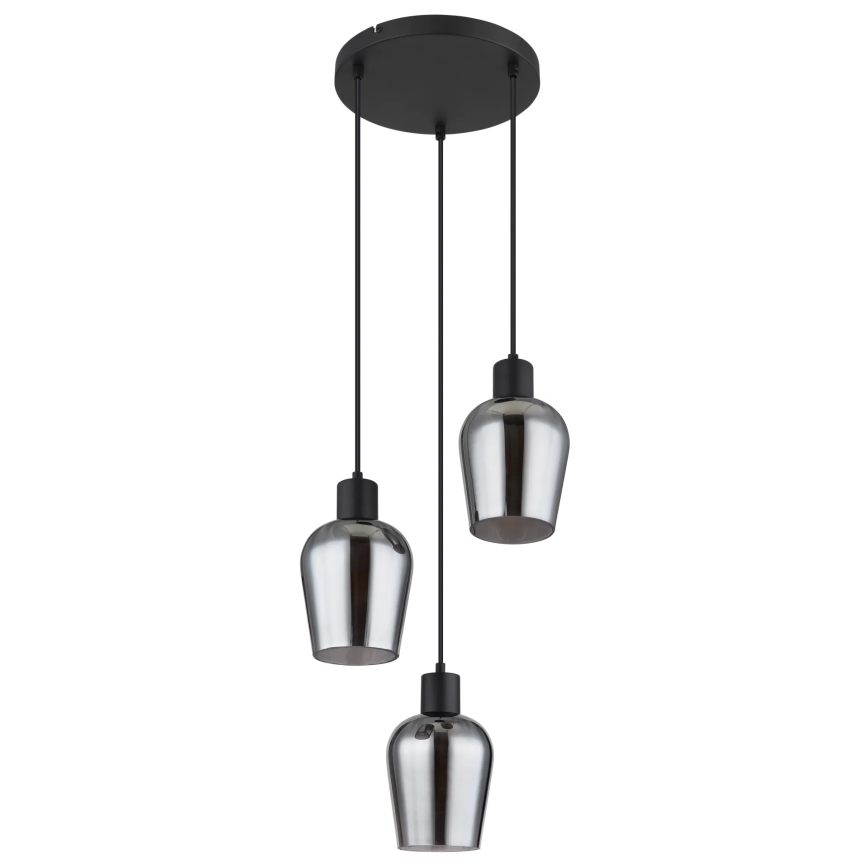 Globo - Luster na sajli 3xE27/40W/230V pr. 28,5 cm crna