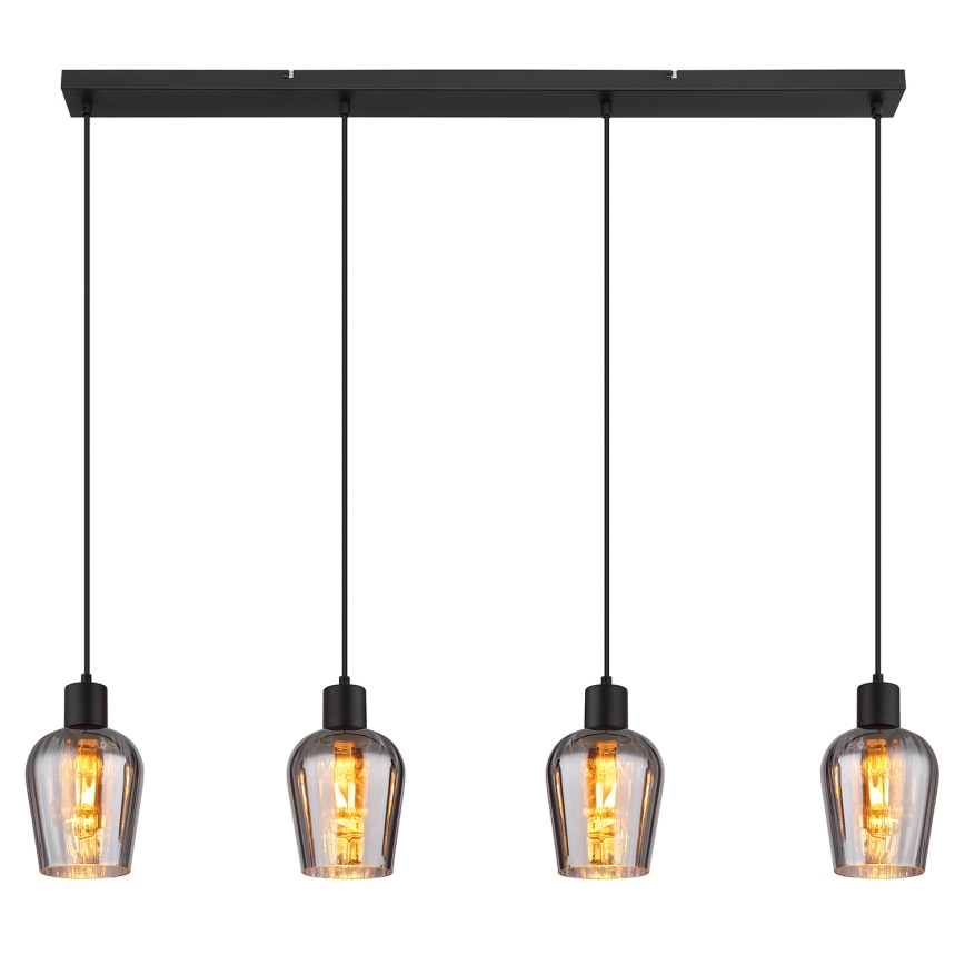 Globo - Luster na sajli 4xE27/40W/230V crna