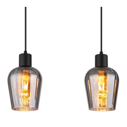 Globo - Luster na sajli 4xE27/40W/230V crna