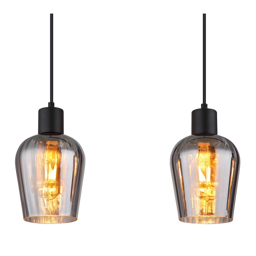 Globo - Luster na sajli 4xE27/40W/230V crna