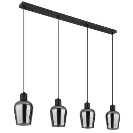 Globo - Luster na sajli 4xE27/40W/230V crna