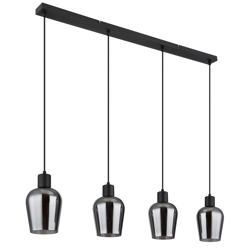 Globo - Luster na sajli 4xE27/40W/230V crna
