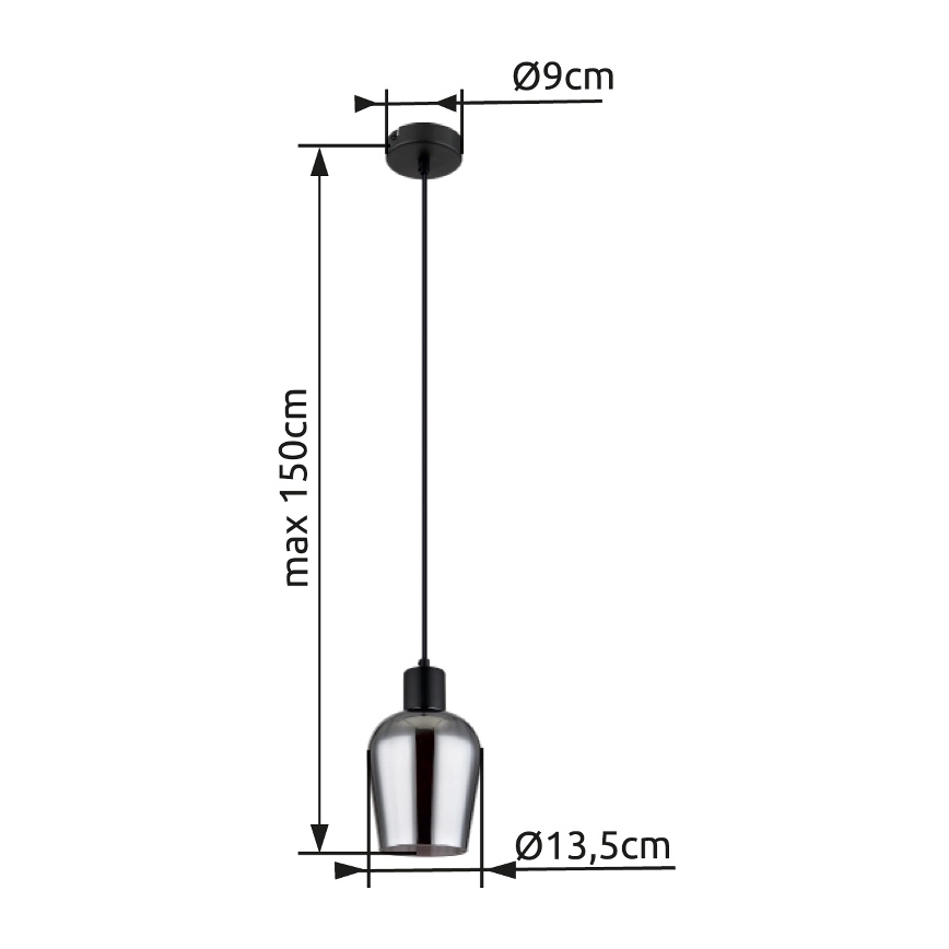 Globo - Luster na sajli 1xE27/40W/230V pr. 13,5 cm crna