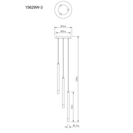 Globo - Luster na sajli 3xG9/4W/230V pr. 24 cm