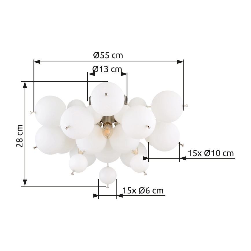 Globo - Nadgradni luster 3xE14/25W/230V pr. 55 cm bijela