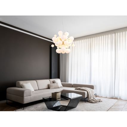 Globo - Luster na sajli 6xE14/25W/230V pr. 55 cm bijela