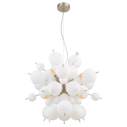 Globo - Luster na sajli 6xE14/25W/230V pr. 55 cm bijela