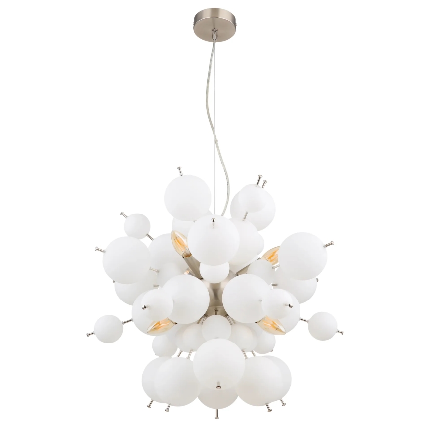 Globo - Luster na sajli 6xE14/25W/230V pr. 55 cm bijela