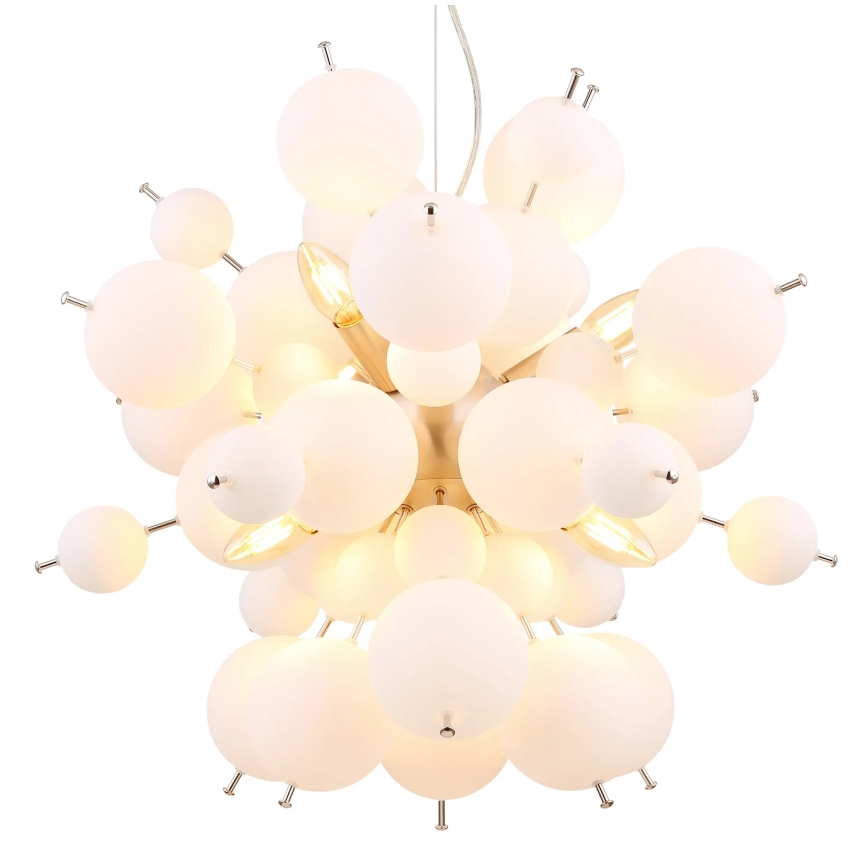 Globo - Luster na sajli 6xE14/25W/230V pr. 55 cm bijela