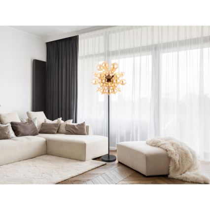 Globo - Podna lampa 6xE14/25W/230V smeđa/dimna
