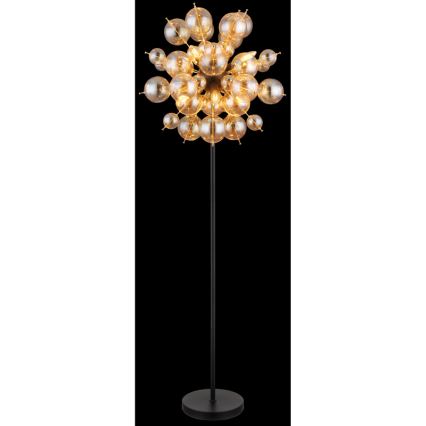 Globo - Podna lampa 6xE14/25W/230V smeđa/dimna