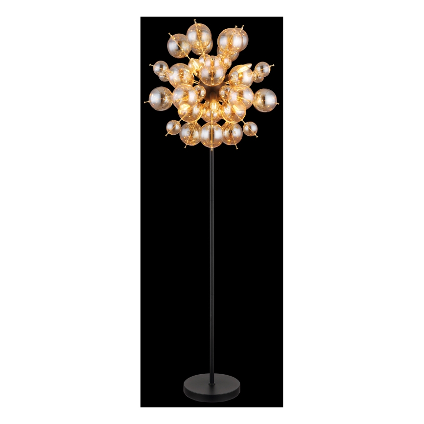 Globo - Podna lampa 6xE14/25W/230V smeđa/dimna