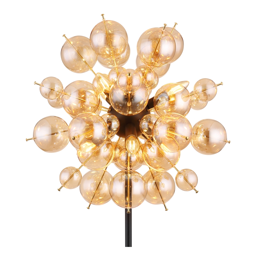 Globo - Podna lampa 6xE14/25W/230V smeđa/dimna