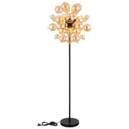 Globo - Podna lampa 6xE14/25W/230V smeđa/dimna