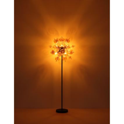 Globo - Podna lampa 6xE14/25W/230V smeđa/dimna