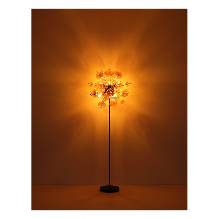 Globo - Podna lampa 6xE14/25W/230V smeđa/dimna