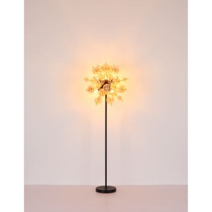 Globo - Podna lampa 6xE14/25W/230V smeđa/dimna