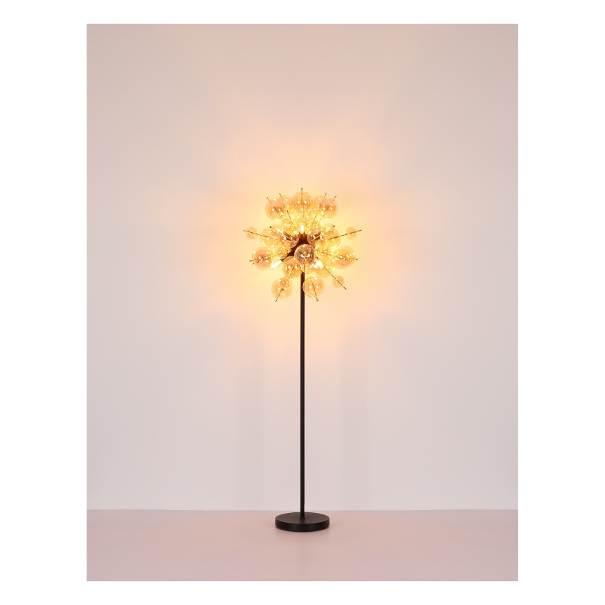 Globo - Podna lampa 6xE14/25W/230V smeđa/dimna