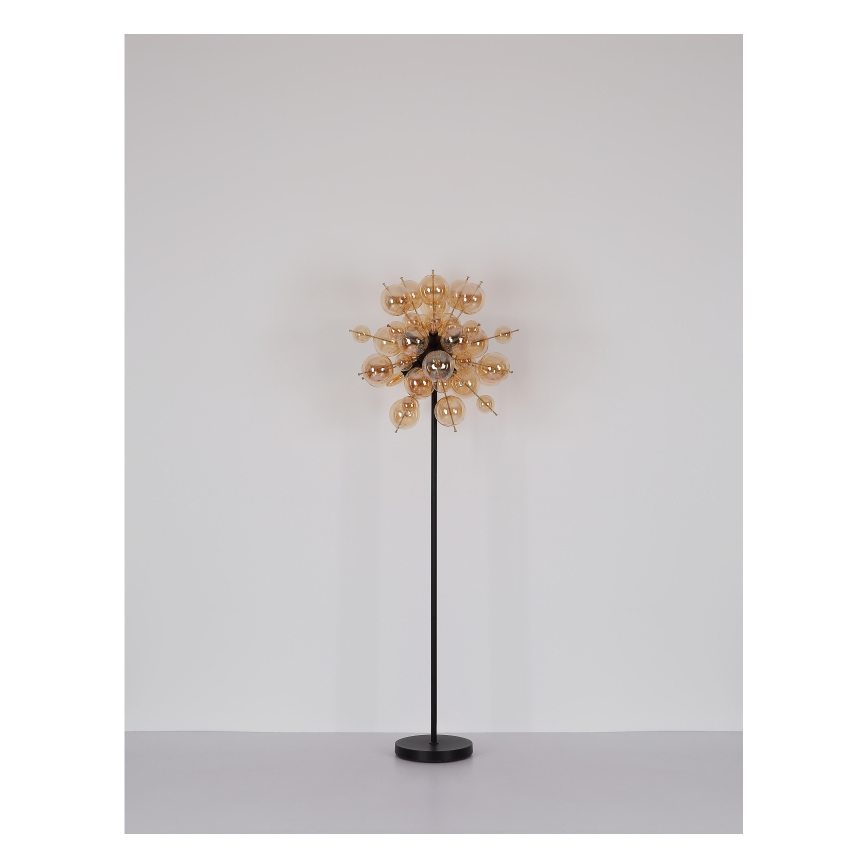 Globo - Podna lampa 6xE14/25W/230V smeđa/dimna