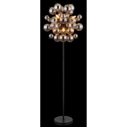 Globo - Podna lampa 6xE14/25W/230V crna/dimna