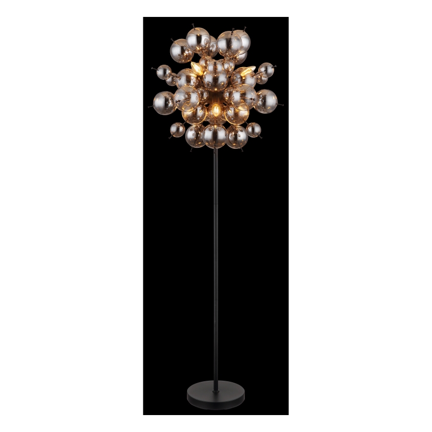 Globo - Podna lampa 6xE14/25W/230V crna/dimna
