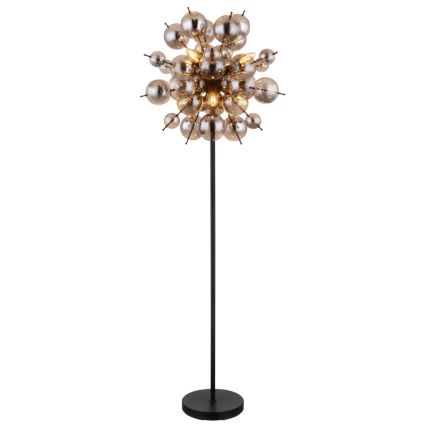 Globo - Podna lampa 6xE14/25W/230V crna/dimna