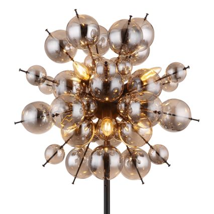Globo - Podna lampa 6xE14/25W/230V crna/dimna