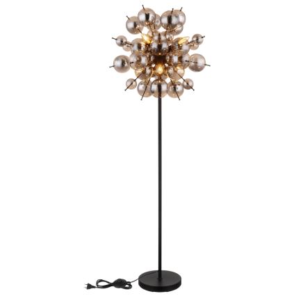 Globo - Podna lampa 6xE14/25W/230V crna/dimna