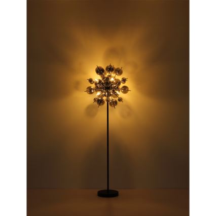Globo - Podna lampa 6xE14/25W/230V crna/dimna