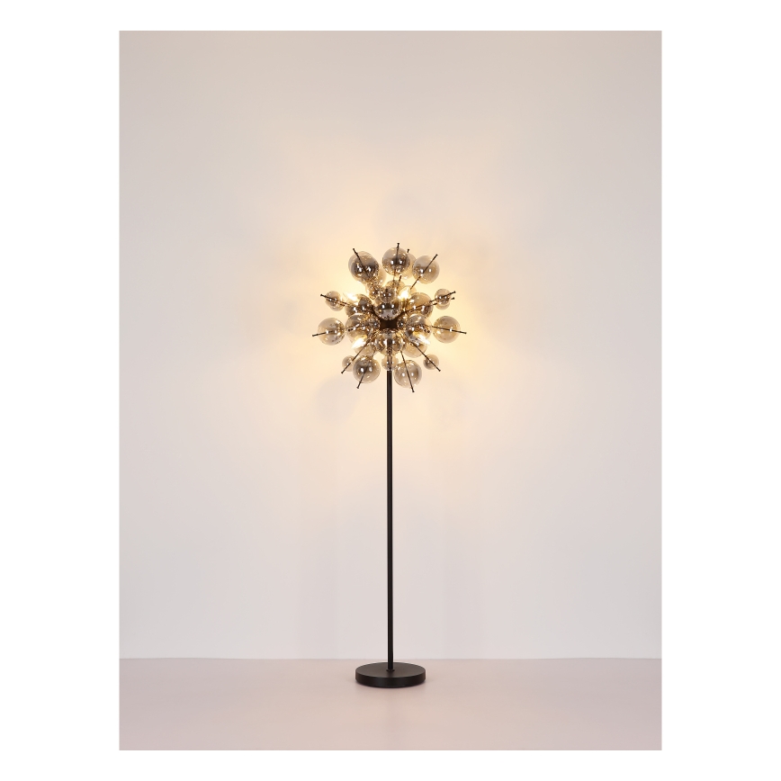 Globo - Podna lampa 6xE14/25W/230V crna/dimna