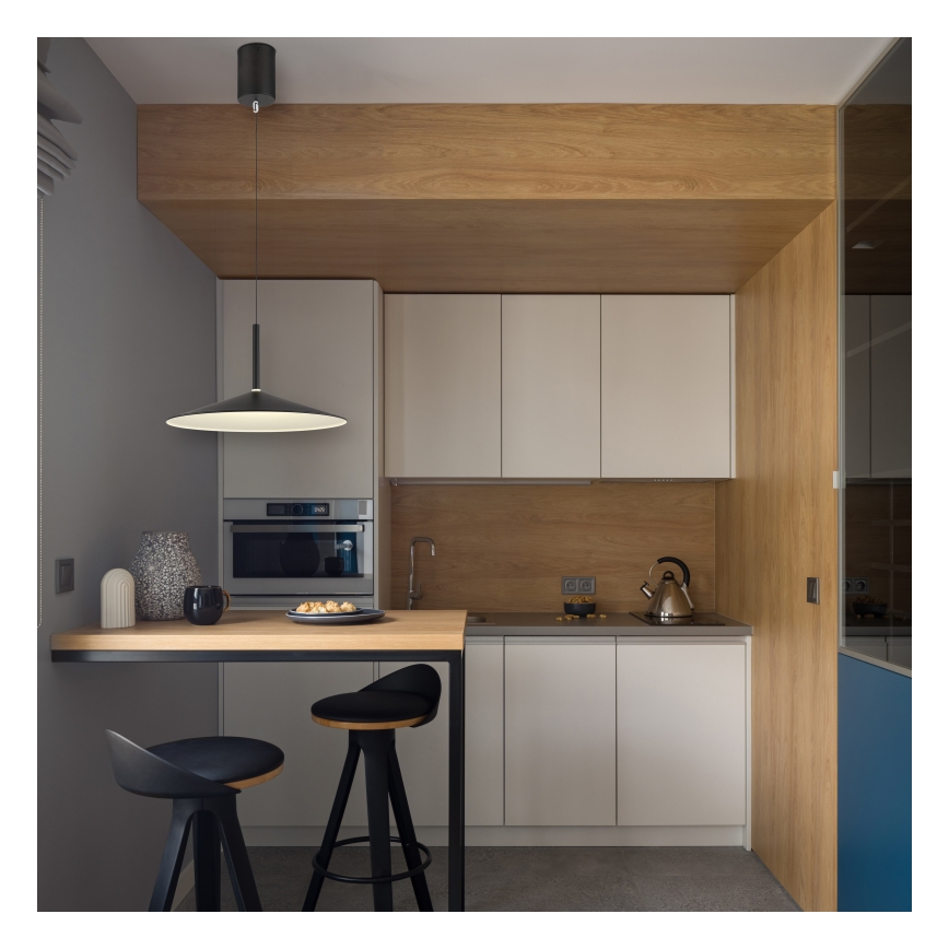 Globo - LED luster na sajli LED/18W/230V 4000K crna