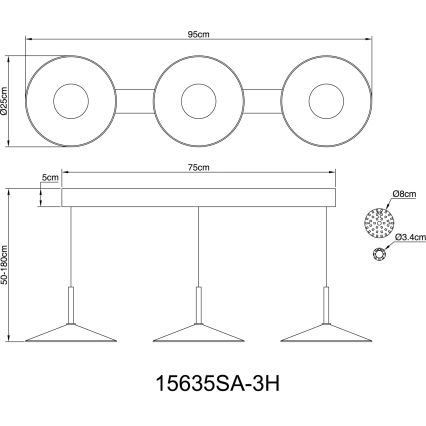 Globo - LED luster na sajli LED/24W/230V 4000K krem