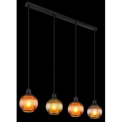 Globo - Luster na sajli 4xE27/25W/230V bakar/zelena/plava